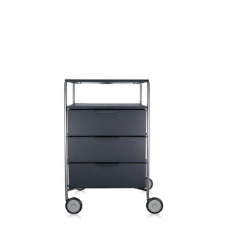 Kartell Mobil chest of drawers with 3 drawers, 1 shelf and wheels Kartell Matt slate L5 - Buy now on ShopDecor - Discover the best products by KARTELL design