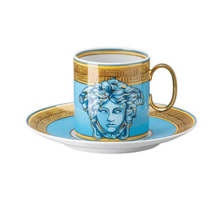 Versace meets Rosenthal Medusa Amplified coffee cup and saucer Versace Blue Coin - Buy now on ShopDecor - Discover the best products by VERSACE HOME design
